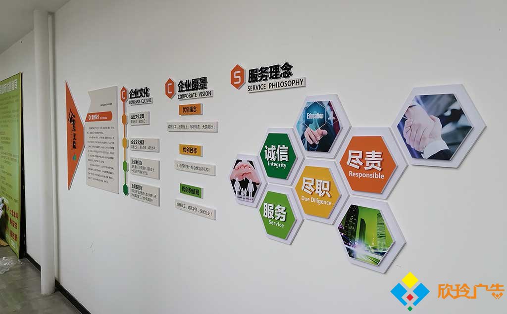深圳龙岗企业文化墙设计内容及常用材料